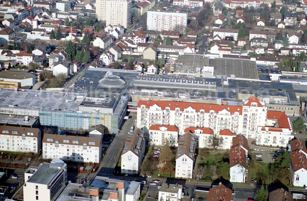 Neu-Isenburg from above - The city center in the downtown area in Neu-Isenburg in the state Hesse, Germany