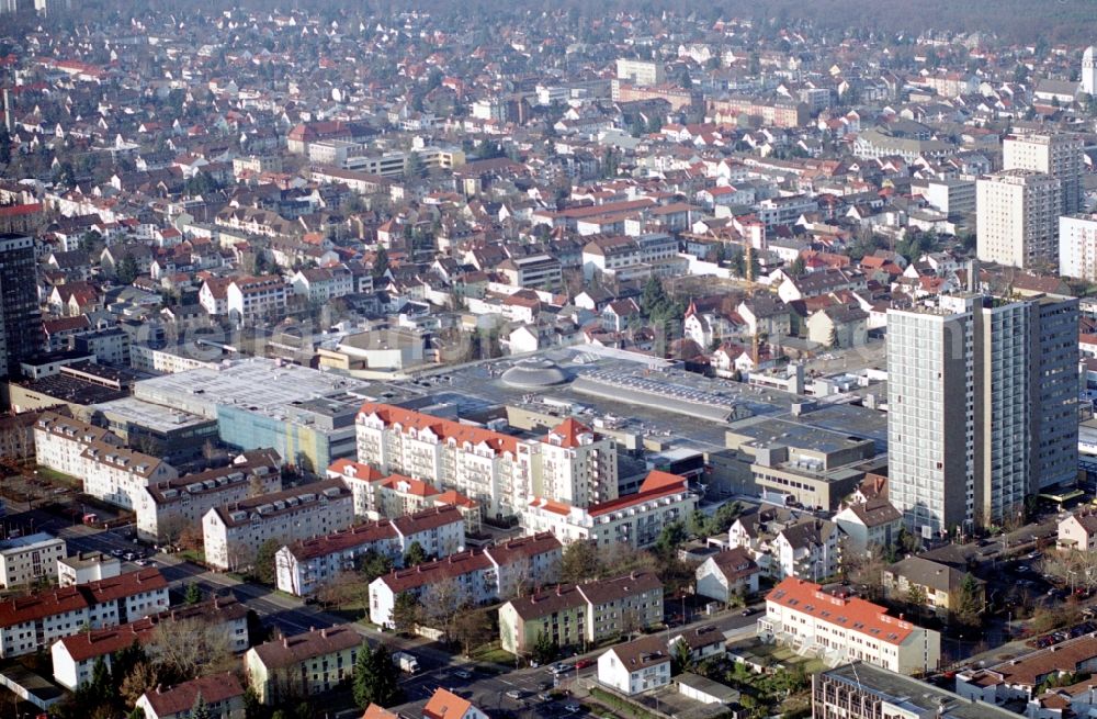 Neu-Isenburg from above - The city center in the downtown area in Neu-Isenburg in the state Hesse, Germany