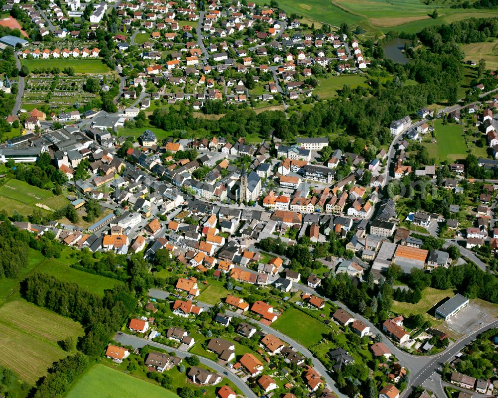 Neuenreuth from above - The city center in the downtown area in Neuenreuth in the state Bavaria, Germany