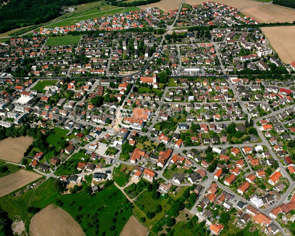 Oberlauchringen from the bird's eye view: The city center in the downtown area in Oberlauchringen in the state Baden-Wuerttemberg, Germany