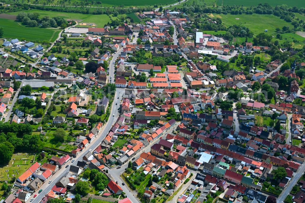 Aerial photograph Oldisleben - The city center in the downtown area in Oldisleben in the state Thuringia, Germany