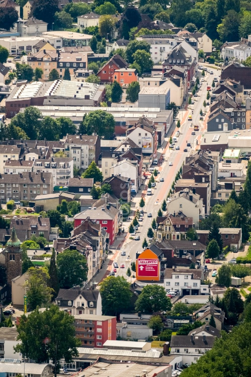 Gevelsberg from the bird's eye view: The city center in the downtown area in the district Heck in Gevelsberg in the state North Rhine-Westphalia, Germany