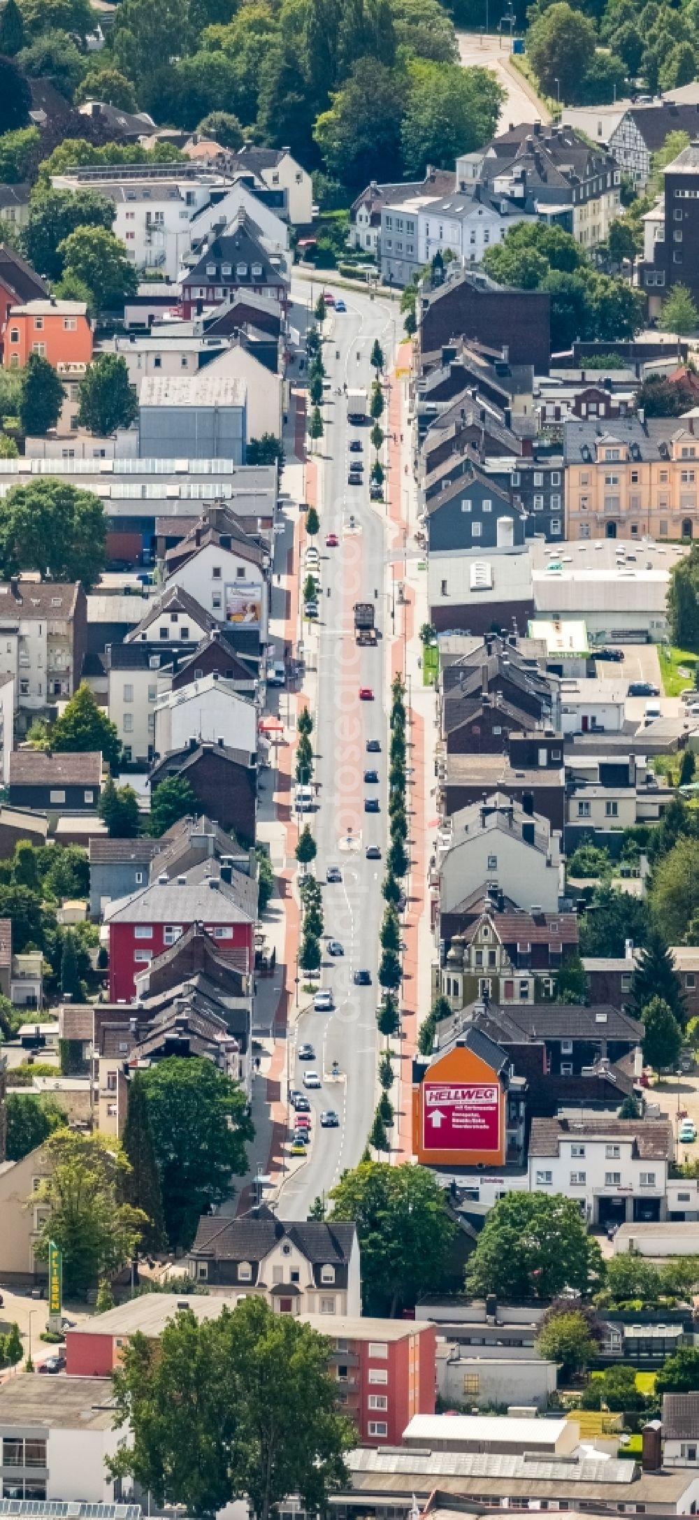 Aerial image Gevelsberg - The city center in the downtown area in the district Heck in Gevelsberg in the state North Rhine-Westphalia, Germany