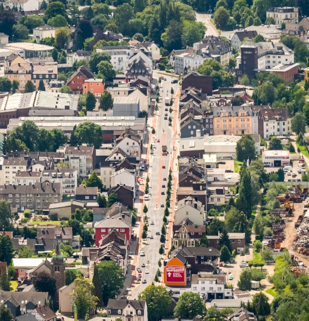 Aerial photograph Gevelsberg - The city center in the downtown area in the district Heck in Gevelsberg in the state North Rhine-Westphalia, Germany