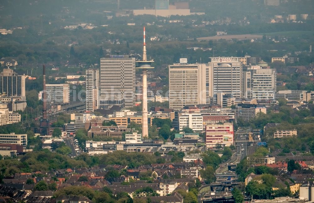 Aerial photograph Essen - The city center in the downtown area in the district Holsterhausen in Essen in the state North Rhine-Westphalia, Germany