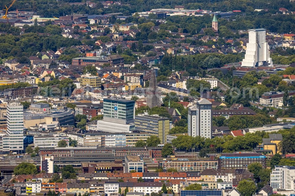 Bochum from above - The city center in the downtown area in the district Innenstadt in Bochum in the state North Rhine-Westphalia, Germany