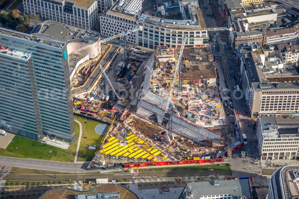 Aerial image Düsseldorf - The city center in the downtown area in the district Stadtmitte in Duesseldorf at Ruhrgebiet in the state North Rhine-Westphalia, Germany