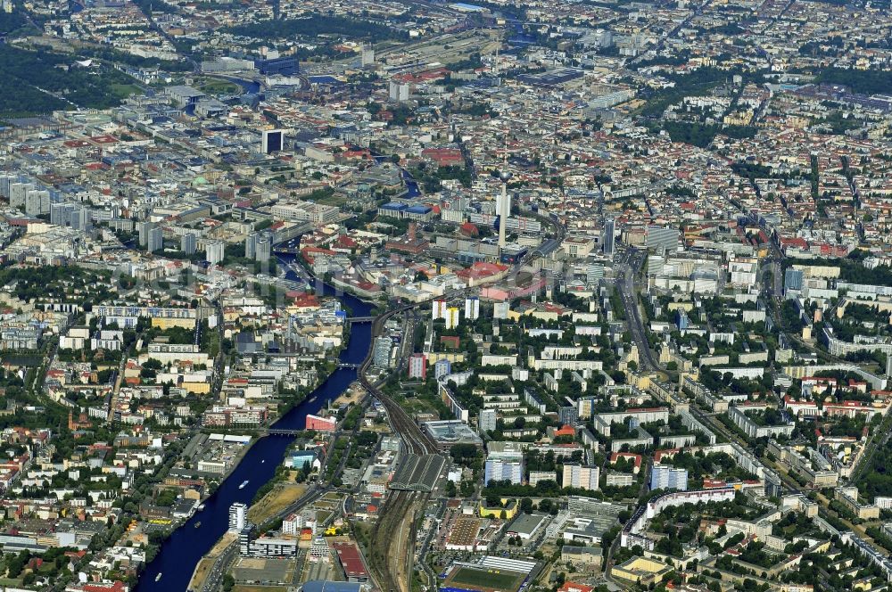 Berlin from above - The city center in the east downtown are in Berlin in Germany