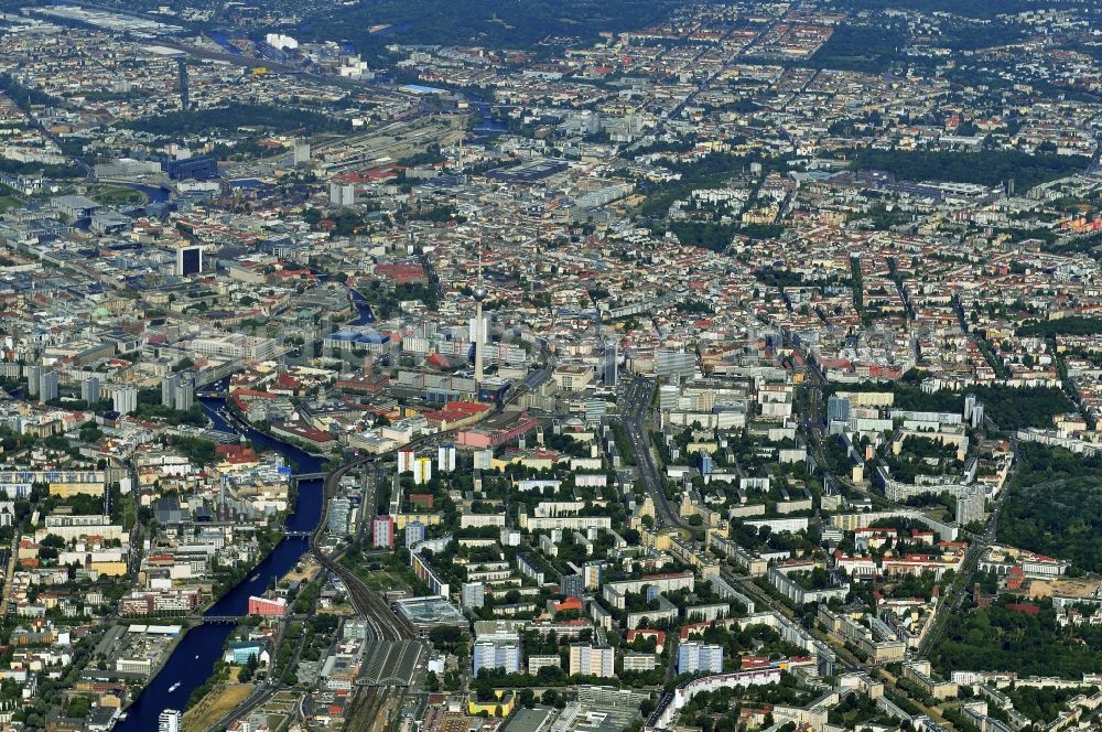 Berlin from the bird's eye view: The city center in the east downtown are in Berlin in Germany