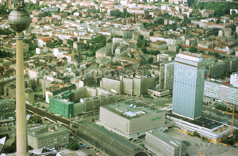 Berlin from above - The city center in the downtown area Ost on Berliner Fernsehturm in the district Mitte in Berlin, Germany