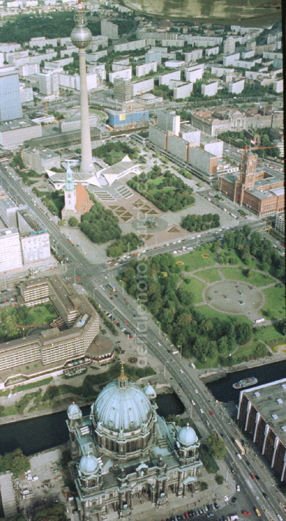 Aerial photograph Berlin - The city center in the downtown area Ost on Berliner Fernsehturm in the district Mitte in Berlin, Germany