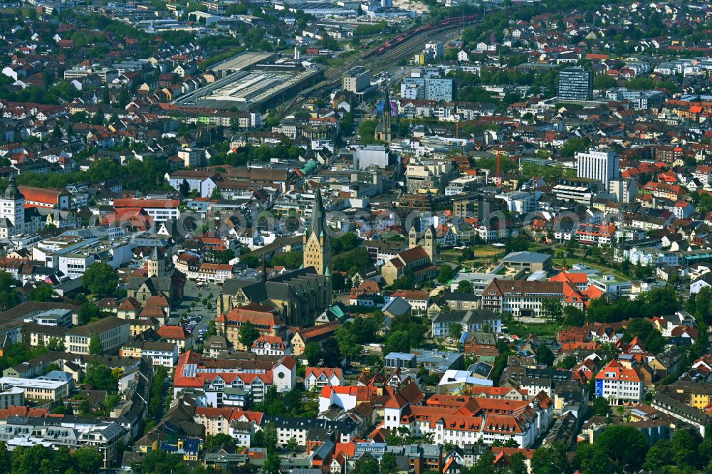 Aerial photograph Paderborn - The city center in the downtown area in Paderborn in the state North Rhine-Westphalia, Germany