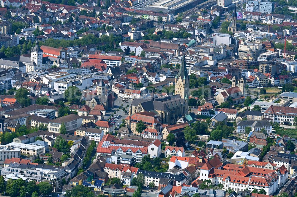 Paderborn from above - The city center in the downtown area in Paderborn in the state North Rhine-Westphalia, Germany