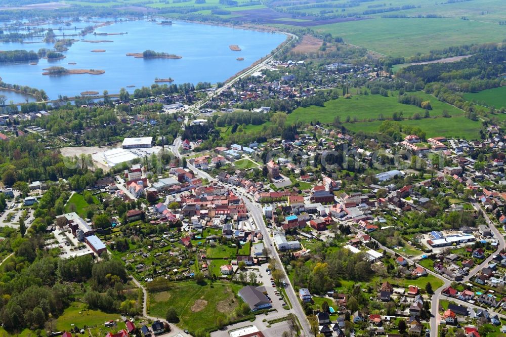 Peitz from the bird's eye view: The city center in the downtown area in Peitz in the state Brandenburg, Germany