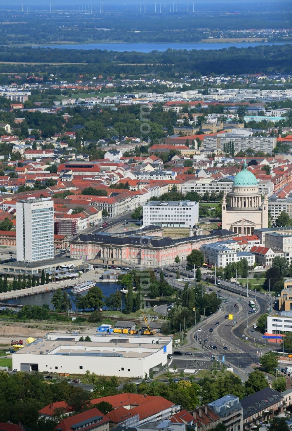 Aerial image Potsdam - The city center in the downtown area in Potsdam in the state Brandenburg, Germany