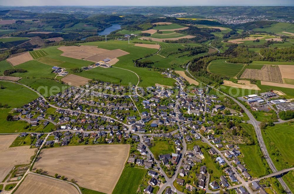 Aerial image Remblinghausen - The city center in the downtown area in Remblinghausen in the state North Rhine-Westphalia, Germany