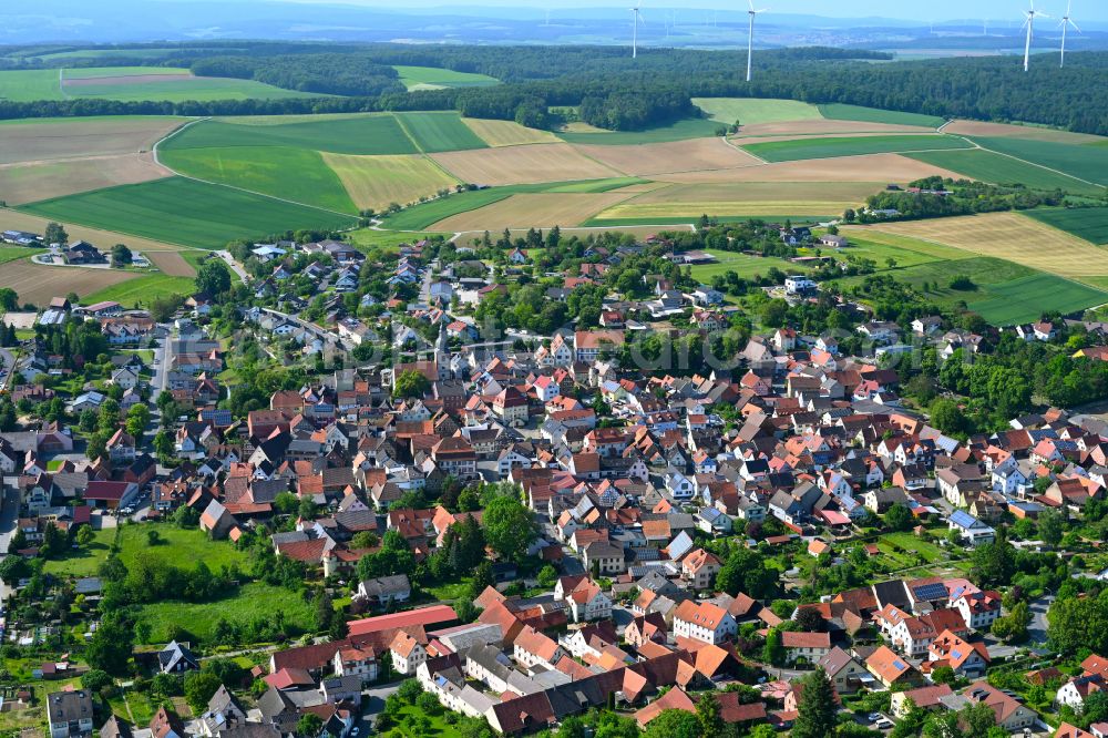 Aerial photograph Remlingen - The city center in the downtown area in Remlingen in the state Bavaria, Germany