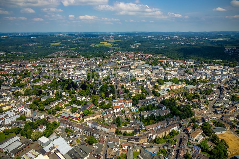 Remscheid from the bird's eye view: The city center in the downtown area in Remscheid in the state North Rhine-Westphalia, Germany