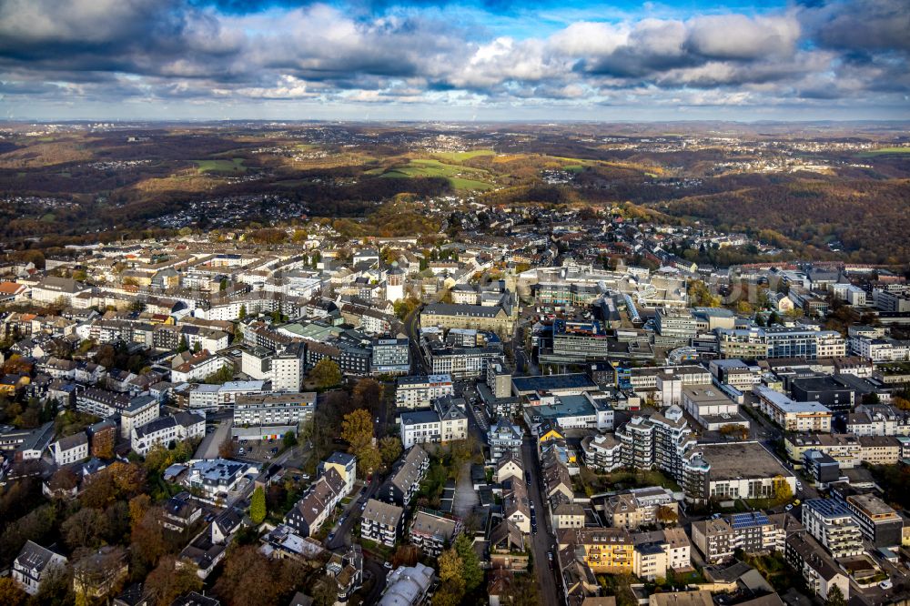 Remscheid from above - The city center in the downtown area in Remscheid in the state North Rhine-Westphalia, Germany