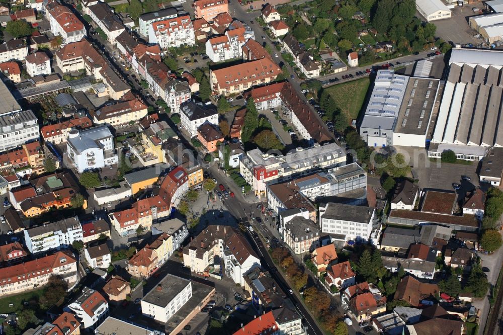 Rheinfelden (Baden) from above - The city center in the downtown area in Rheinfelden (Baden) in the state Baden-Wuerttemberg