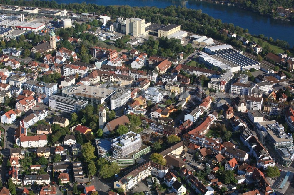 Aerial image Rheinfelden (Baden) - The city center in the downtown area in Rheinfelden (Baden) in the state Baden-Wuerttemberg