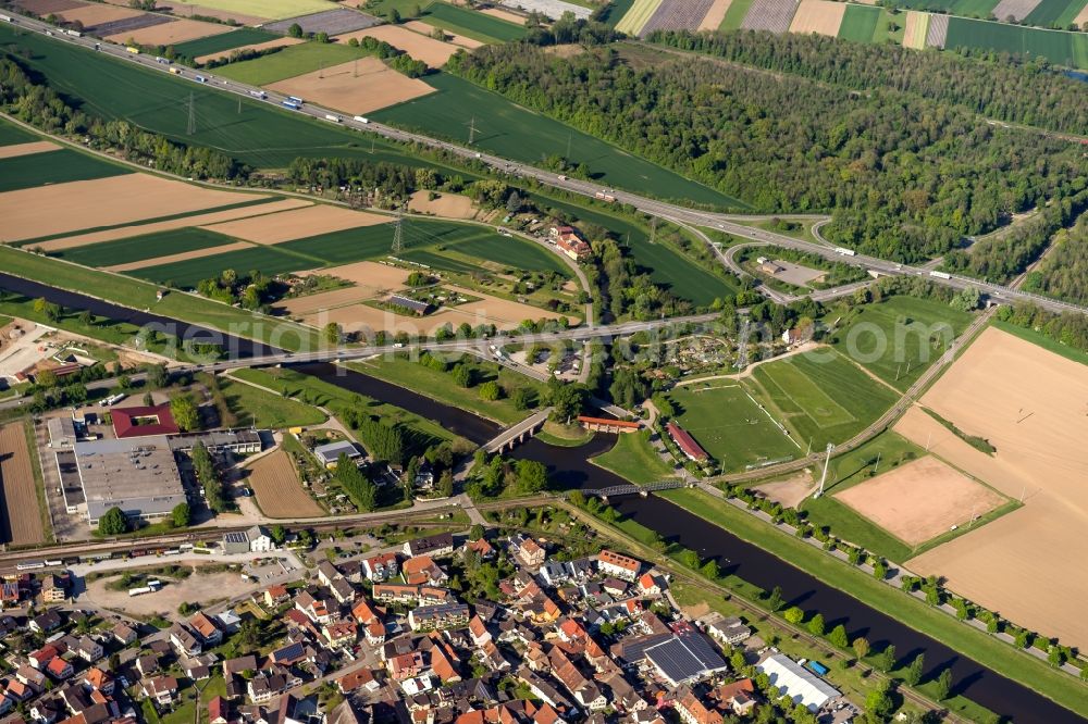 Riegel am Kaiserstuhl from above - The city center in the downtown area in Riegel am Kaiserstuhl in the state Baden-Wuerttemberg