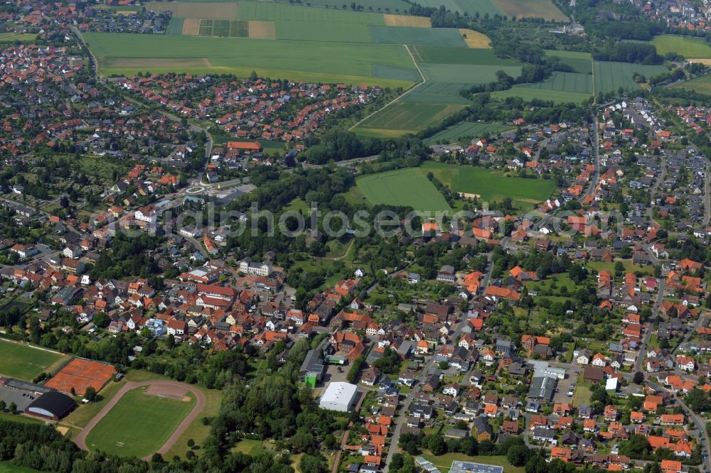 Rodenberg from the bird's eye view: The city center in the downtown are in Rodenberg in the state Lower Saxony