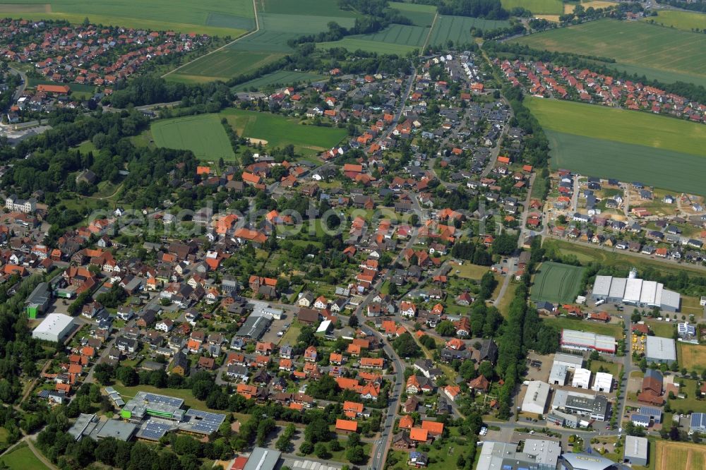 Rodenberg from above - The city center in the downtown are in Rodenberg in the state Lower Saxony