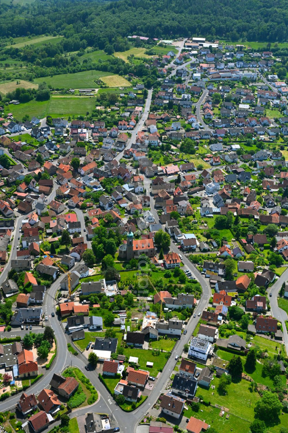 Aerial photograph Rottenberg - The city center in the downtown area in Rottenberg in the state Bavaria, Germany