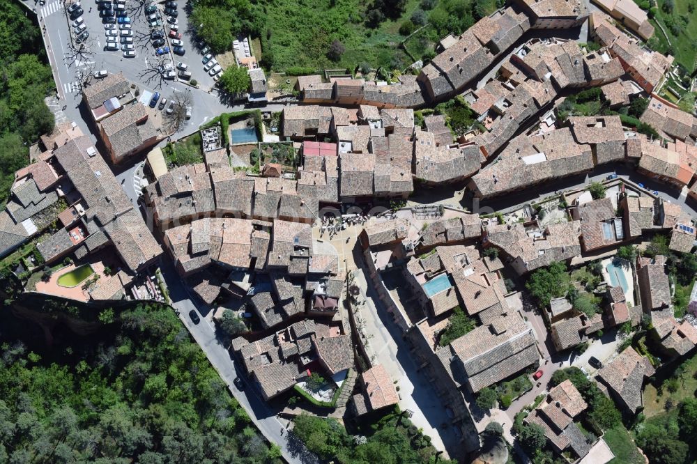 Aerial image Roussillon - The city center in the downtown are in Roussillon in Provence-Alpes-Cote d'Azur, France