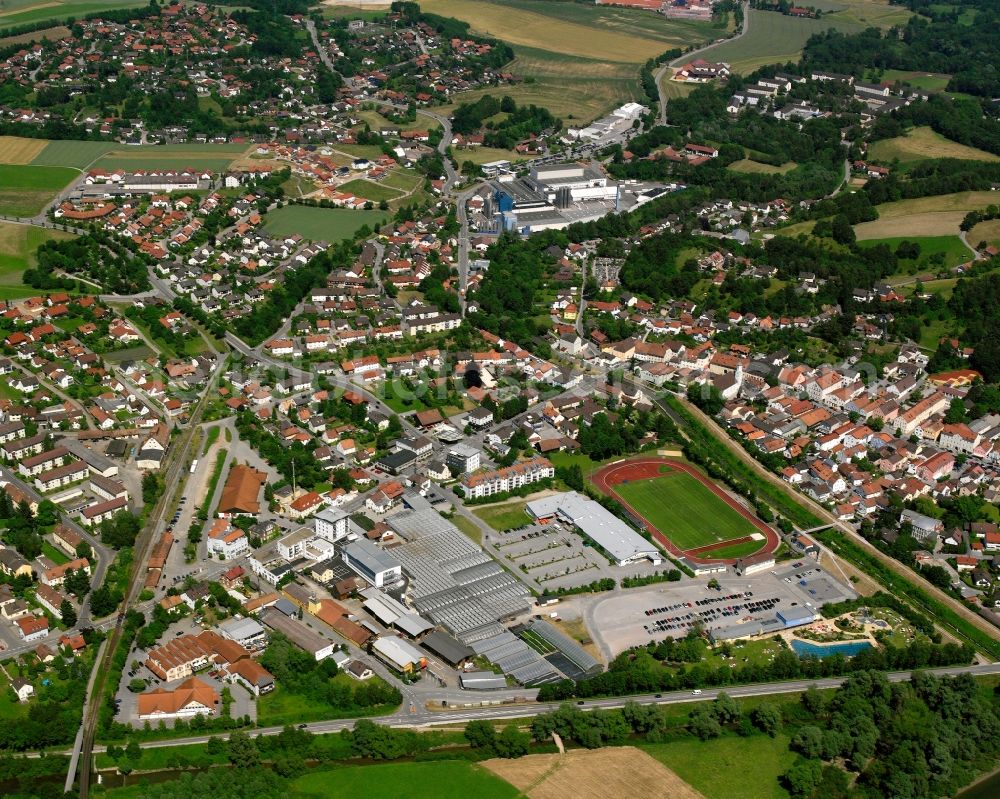 Aerial photograph Sand - The city center in the downtown area in Sand in the state Bavaria, Germany