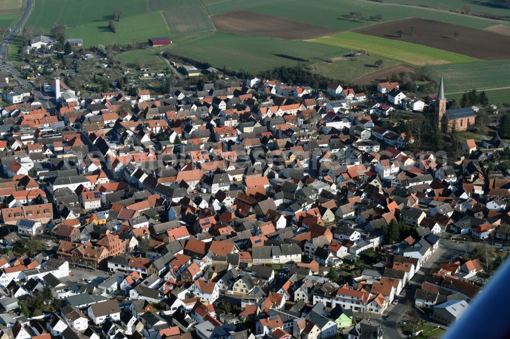 Aerial image Schaafheim - The city center in the downtown are in Schaafheim in the state Hesse