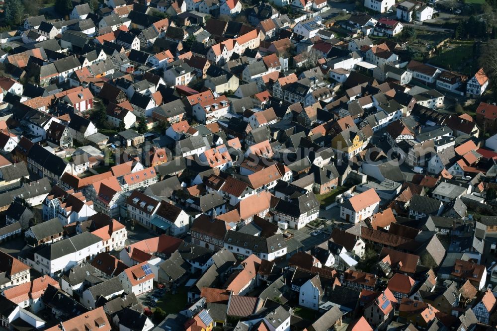 Schaafheim from the bird's eye view: The city center in the downtown are in Schaafheim in the state Hesse