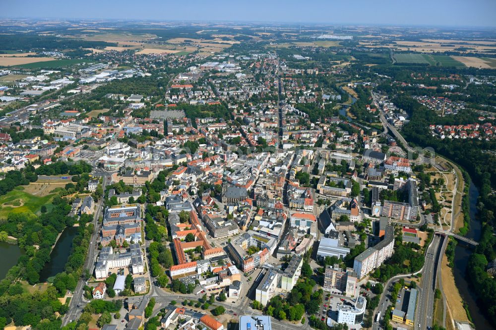 Schedewitz/Geinitzsiedlung from above - The city center in the downtown area in Schedewitz/Geinitzsiedlung in the state Saxony, Germany