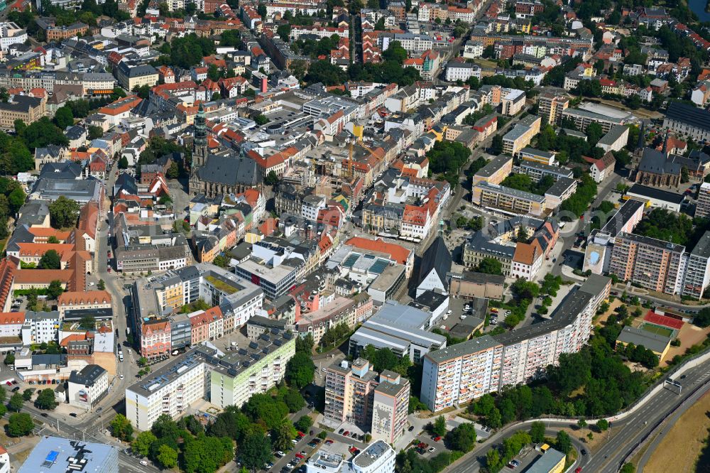 Aerial image Schedewitz/Geinitzsiedlung - The city center in the downtown area in Schedewitz/Geinitzsiedlung in the state Saxony, Germany