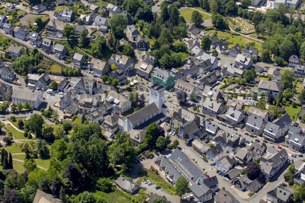 Aerial image Schmallenberg, Bad Fredeburg - The city center in the downtown are in Schmallenberg, Bad Fredeburg in the state North Rhine-Westphalia