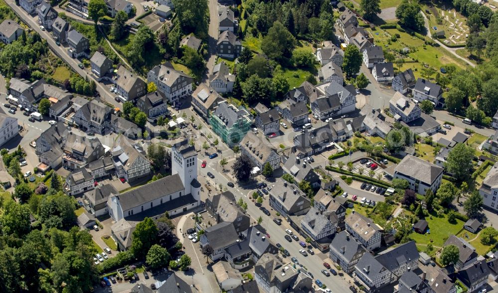 Aerial photograph Schmallenberg, Bad Fredeburg - The city center in the downtown are in Schmallenberg, Bad Fredeburg in the state North Rhine-Westphalia