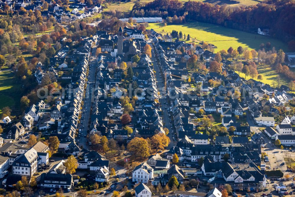 Aerial image Schmallenberg - The city center in the downtown area in Schmallenberg at Sauerland in the state North Rhine-Westphalia, Germany