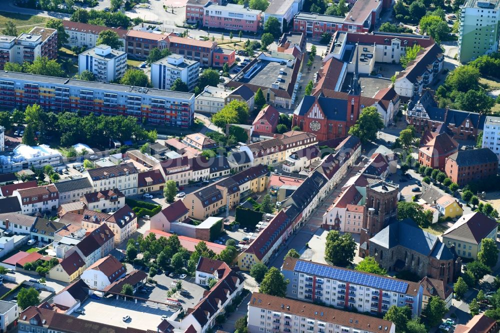 Aerial photograph Schwedt/Oder - The city center in the downtown area in Schwedt/Oder in the state Brandenburg, Germany