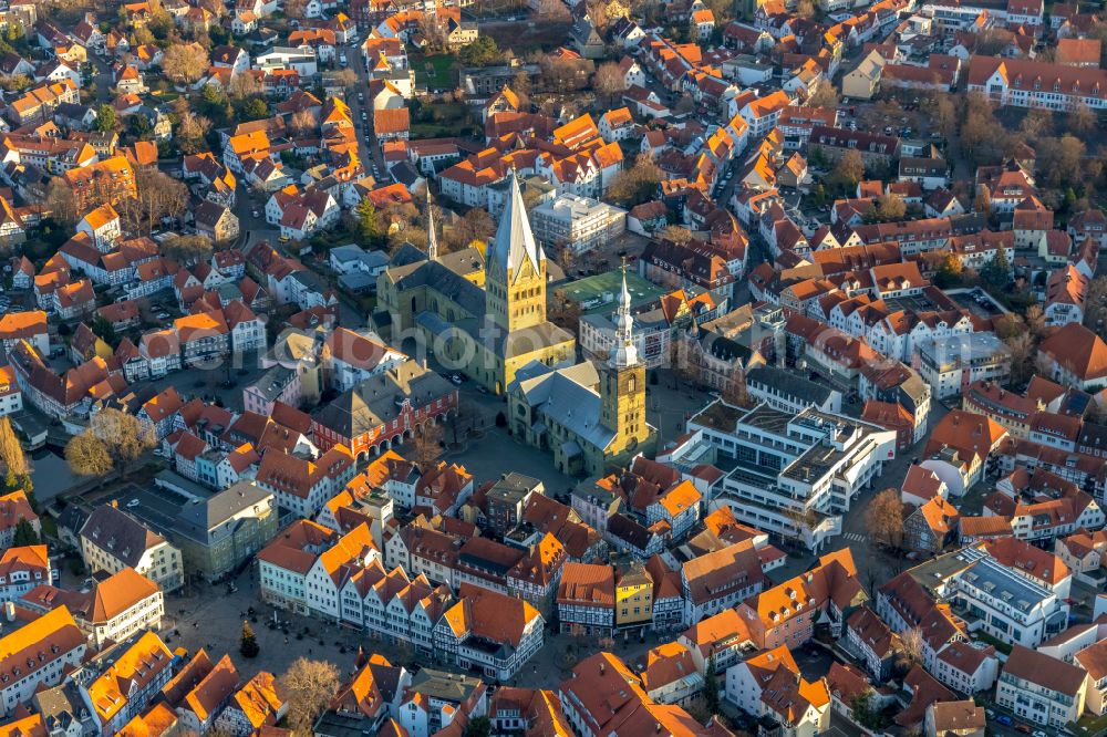 Soest from above - The city center in the downtown area in Soest in the state North Rhine-Westphalia, Germany