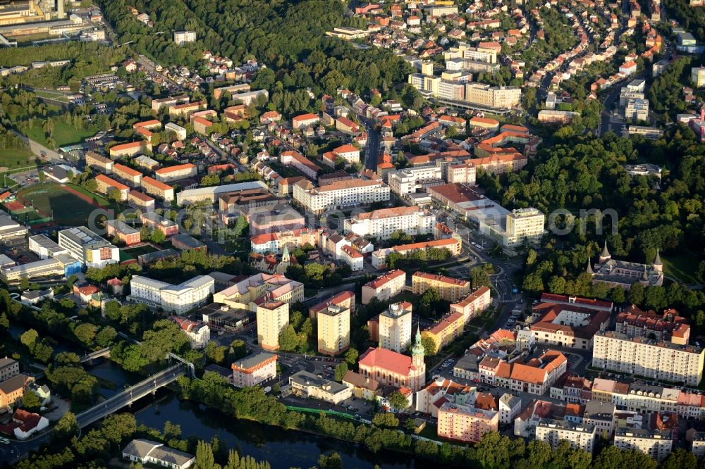 Sokolov from above - The city center in the downtown are in Sokolov in Czech Republic