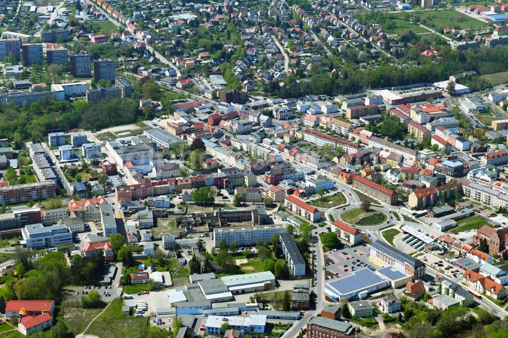 Spremberg from the bird's eye view: The city center in the downtown area in Spremberg in the state Brandenburg, Germany