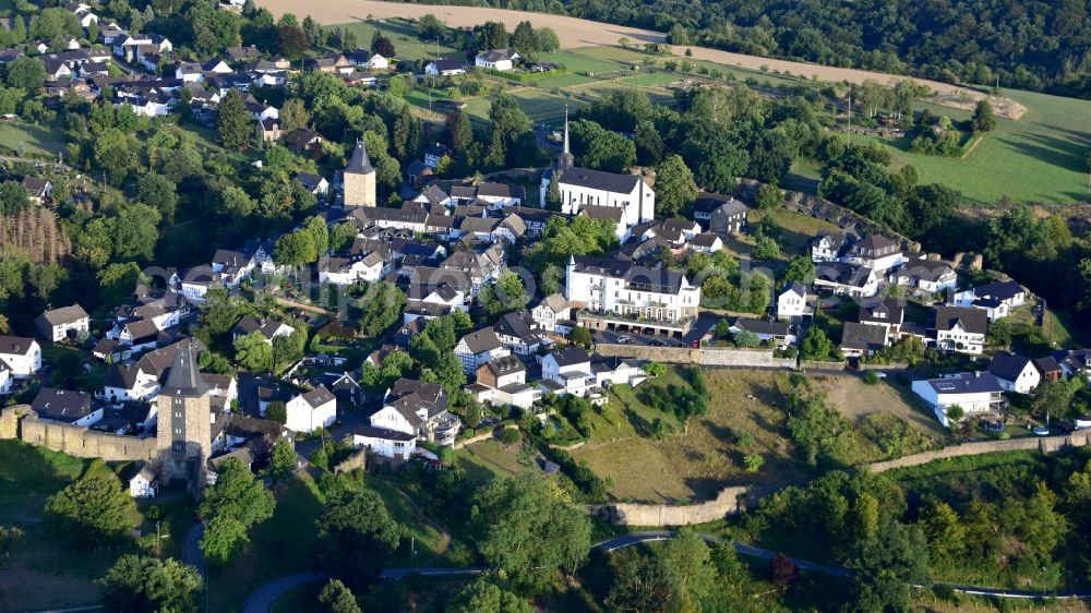 Stadt Blankenberg from above - The city center in the downtown area in Stadt Blankenberg in the state North Rhine-Westphalia, Germany