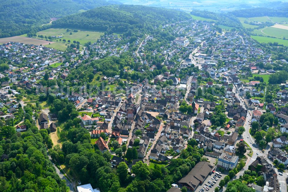 Stadtoldendorf from the bird's eye view: The city center in the downtown area in Stadtoldendorf in the state Lower Saxony, Germany