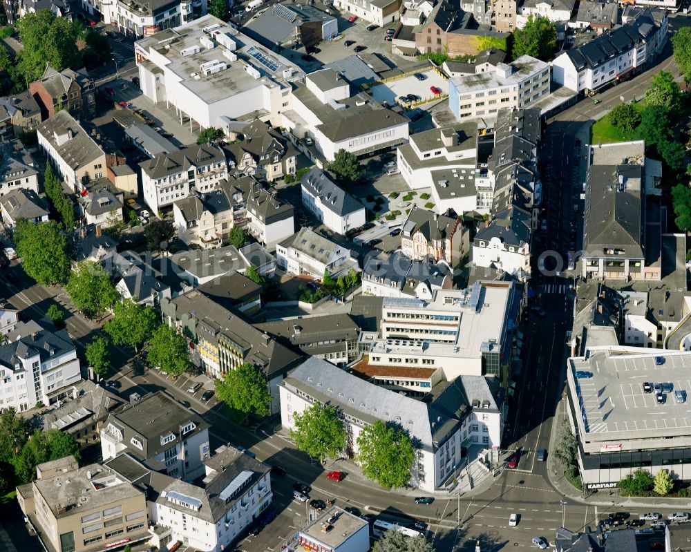 Staffel from above - The city center in the downtown area in Staffel in the state Hesse, Germany