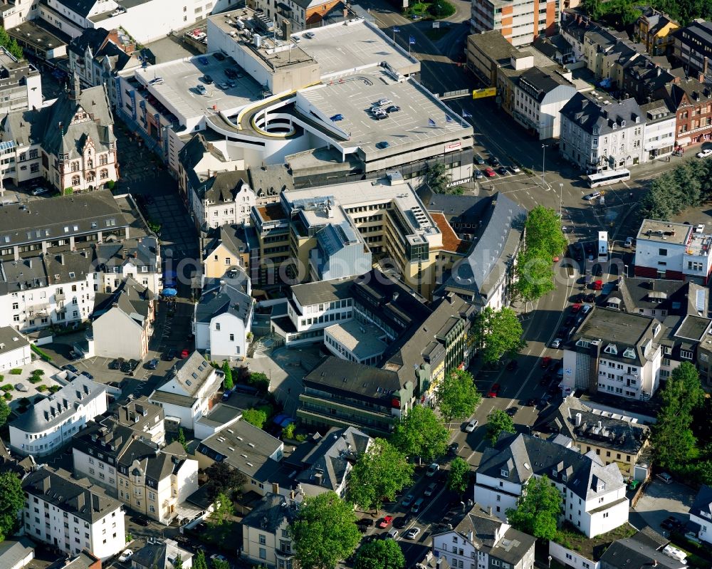 Aerial image Staffel - The city center in the downtown area in Staffel in the state Hesse, Germany