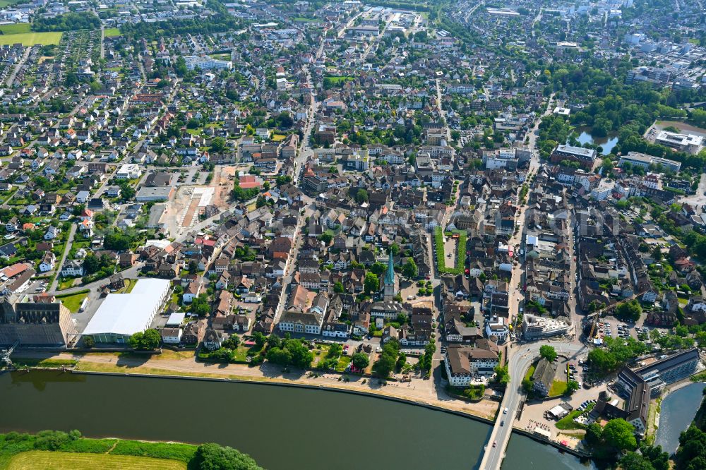 Aerial image Stahle - The city center in the downtown area in Stahle in the state North Rhine-Westphalia, Germany