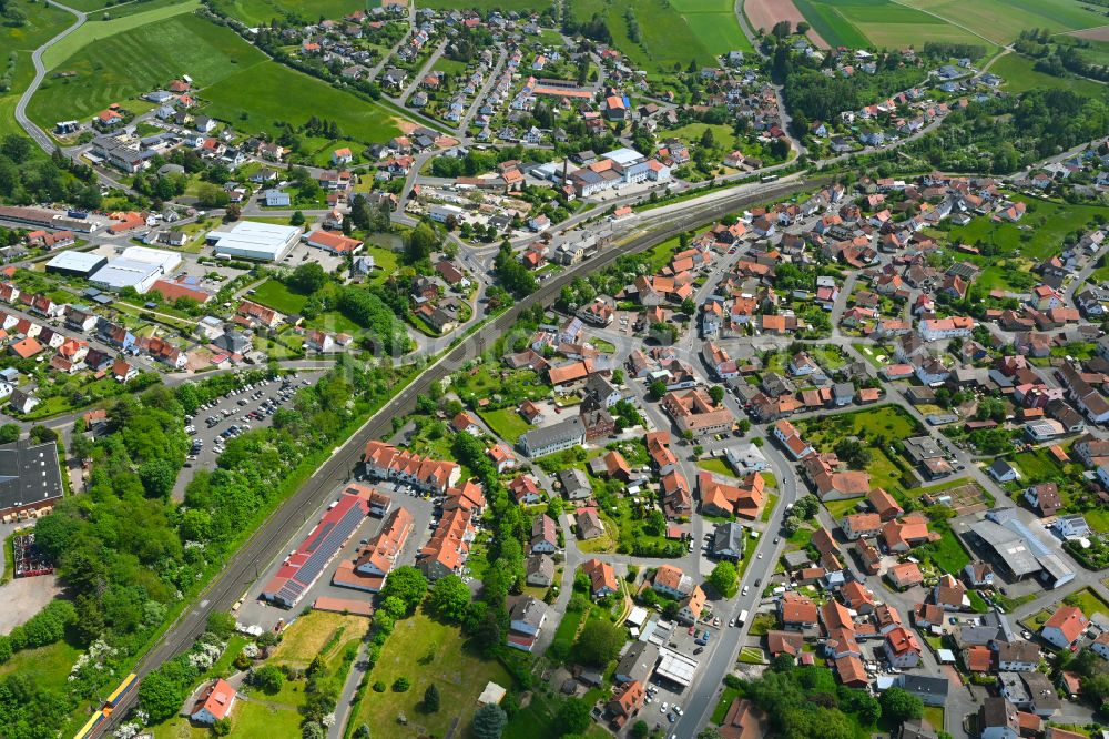 Aerial image Sterbfritz - The city center in the downtown area in Sterbfritz in the state Hesse, Germany