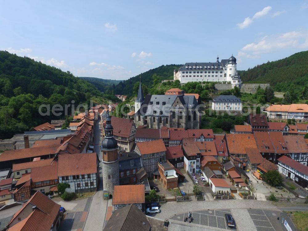 Aerial image Stolberg (Harz) - The city center in the downtown area in Stolberg (Harz) in the state Saxony-Anhalt, Germany