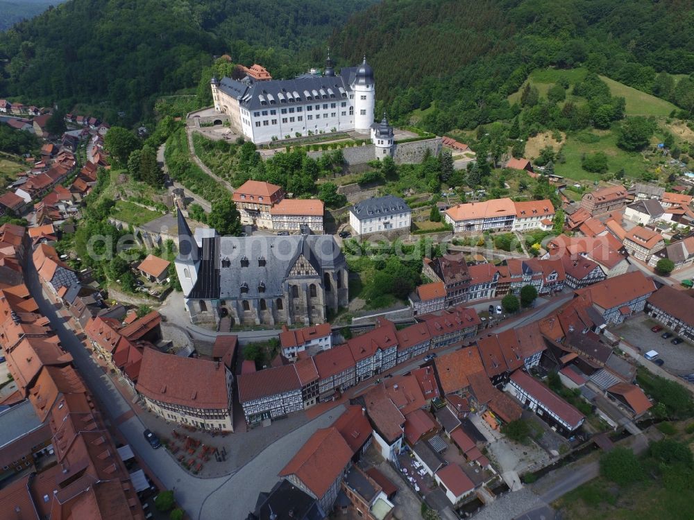 Stolberg (Harz) from the bird's eye view: The city center in the downtown area in Stolberg (Harz) in the state Saxony-Anhalt, Germany